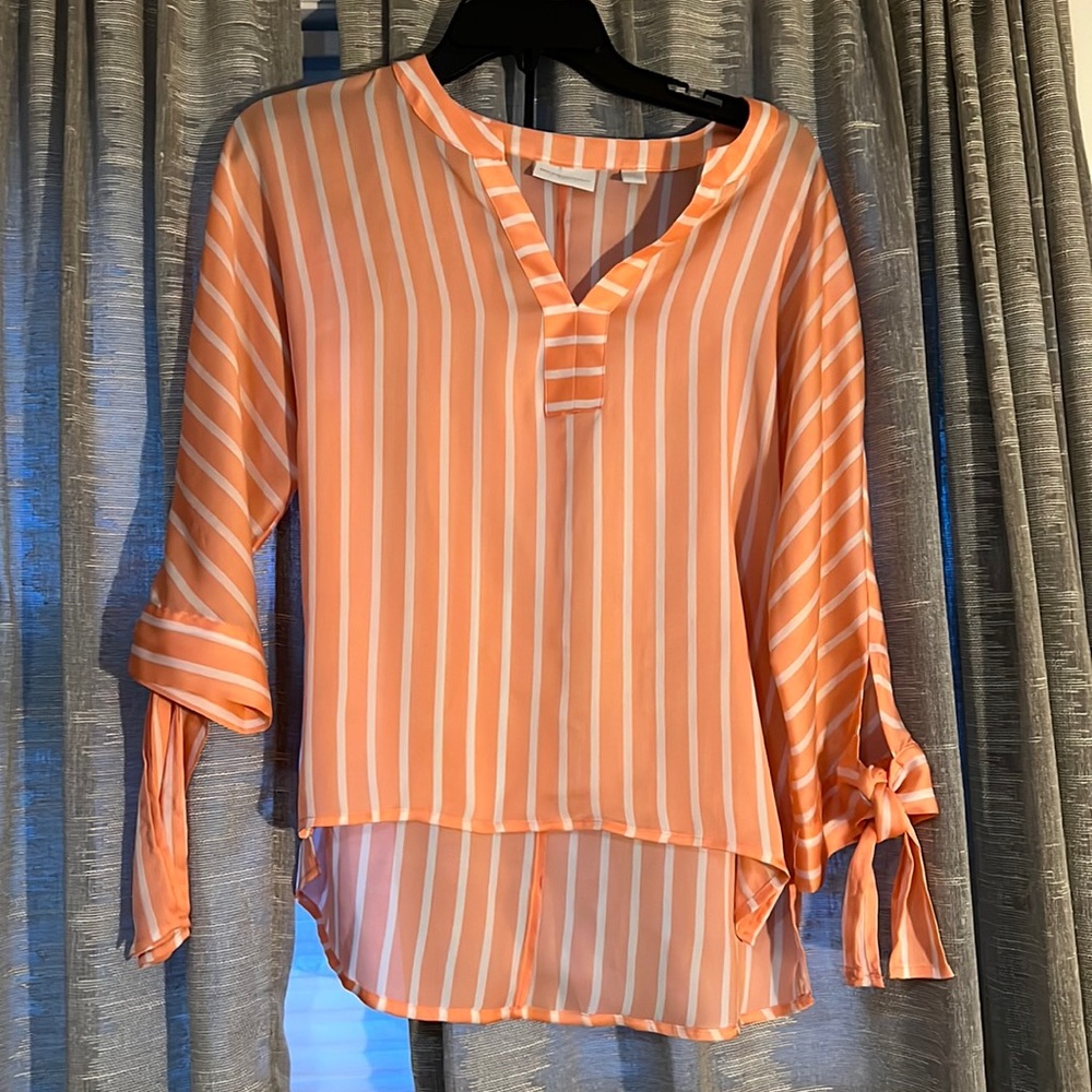 Hi low striped beach top